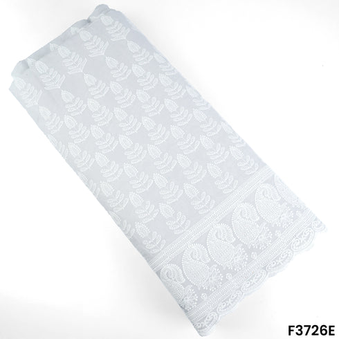 Thread Embroidered Cambric Cotton Fabric-3726